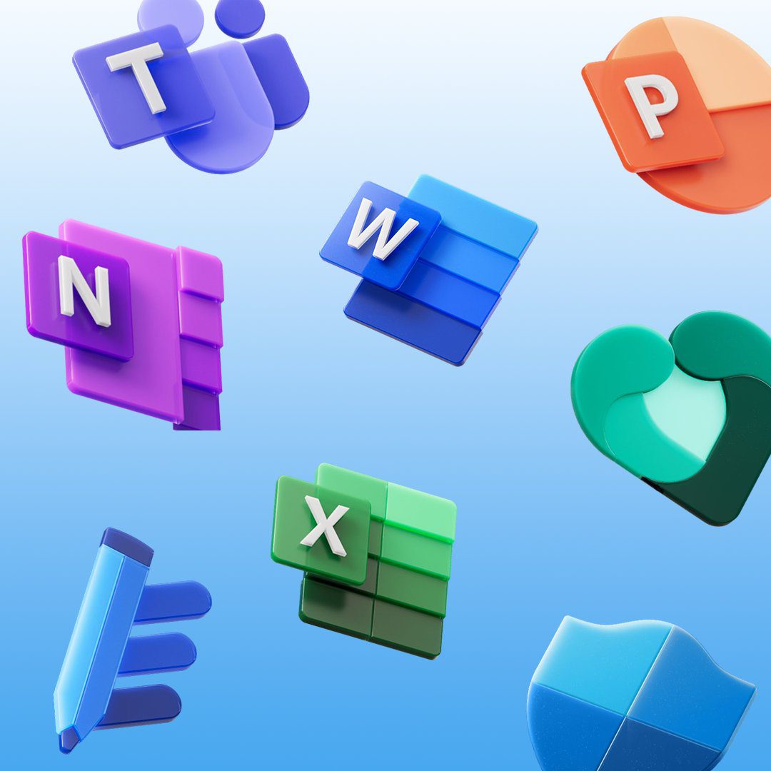 M365 icons 3d